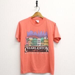 Vintage Charleston South Carolina Rainbow Row T Shirt Small